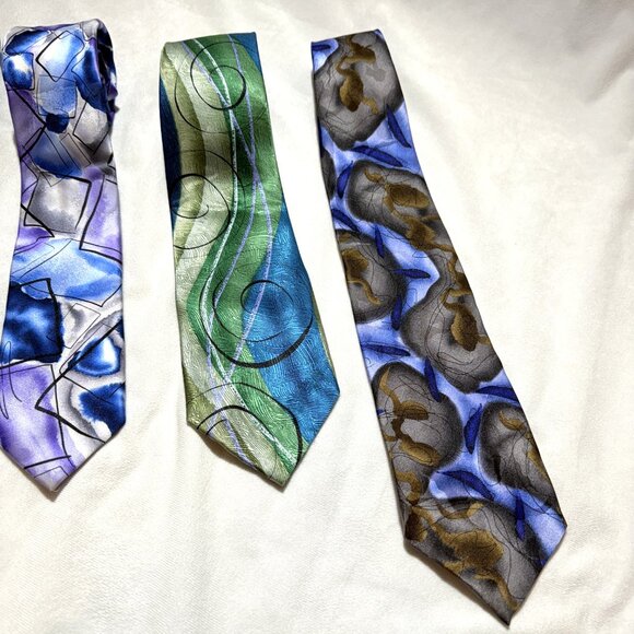 J. Garcia Tie Collection 4 Ties 100% Silk - Picture 3 of 9
